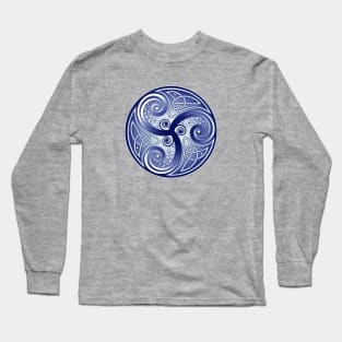 April Triskelion Blue Long Sleeve T-Shirt